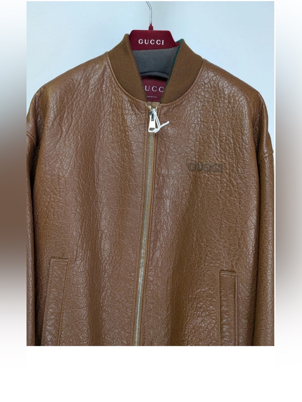 Gucci Leather Jacket in Brown BNWT 54